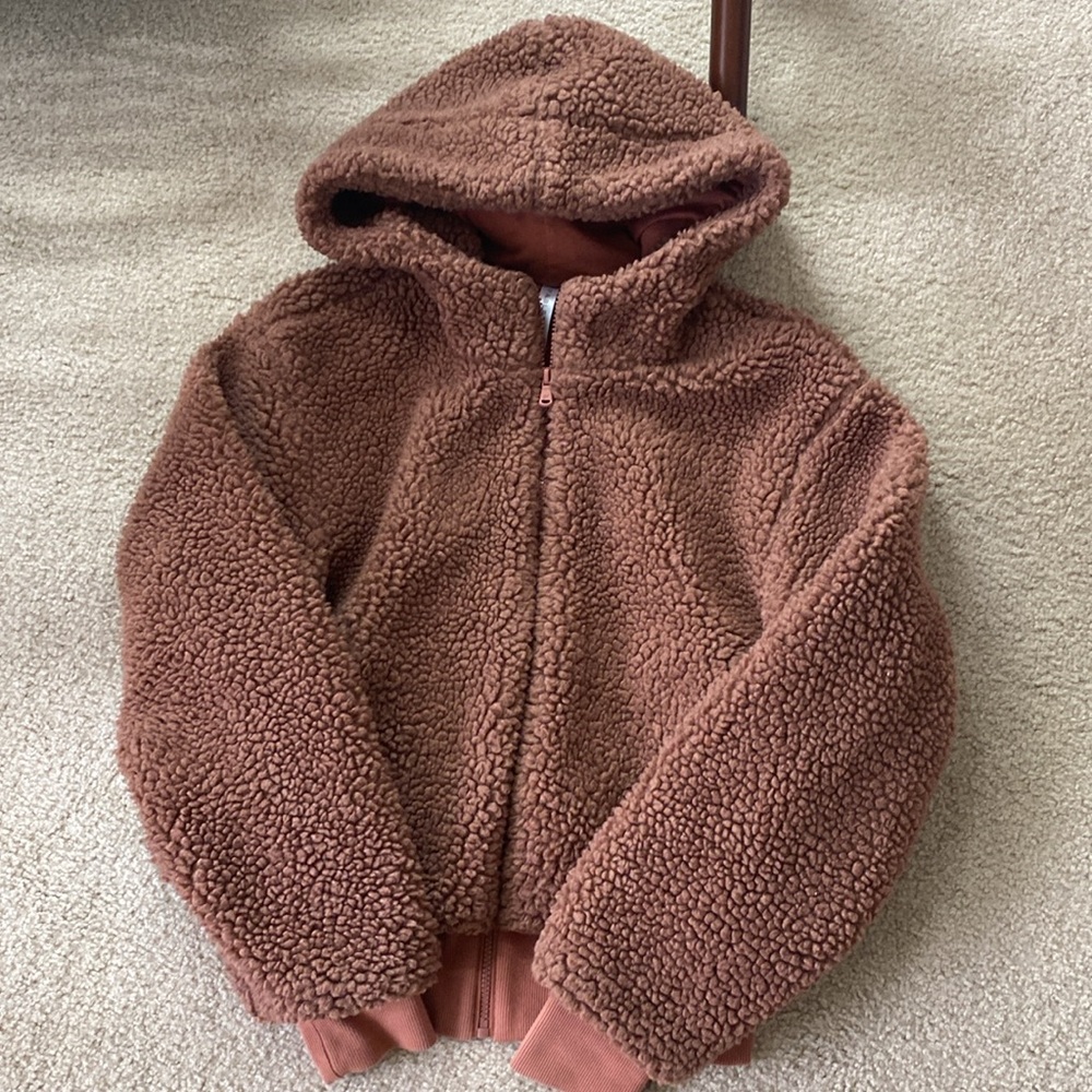 Fabletics Brown Teddy Jacket